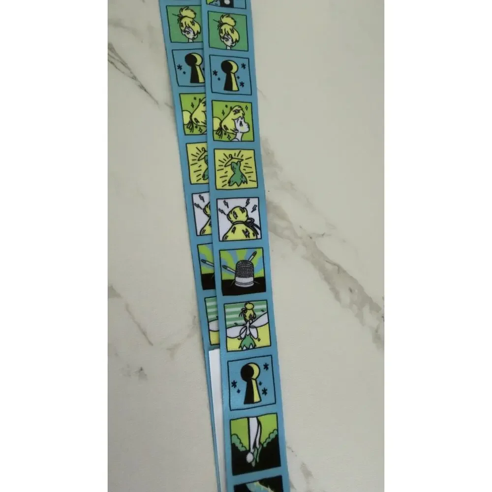 Disney Parks Tinker Bell Peter Pan Blue Reversible Pin Trading Lanyard NWT